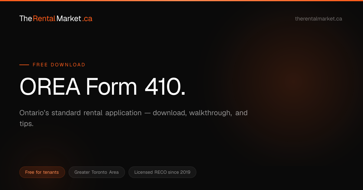 OREA Form 410 — Ontario Rental Application Guide | TheRentalMarket.ca ...